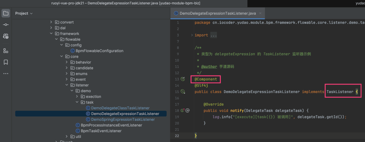 DemoDelegateExpressionTaskListener